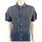 AMO Blue Polka Dot Chambray Button-down Shirt Size XS