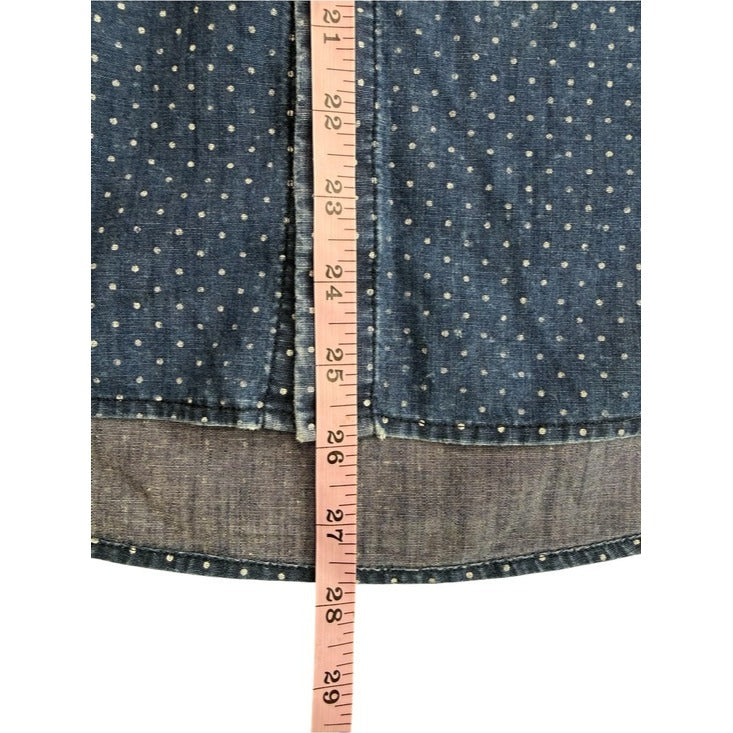 AMO Blue Polka Dot Chambray Button-down Shirt Size XS