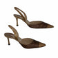 Manolo Blahnik Brown Metallic Cork Slingback Pump Size 38.5