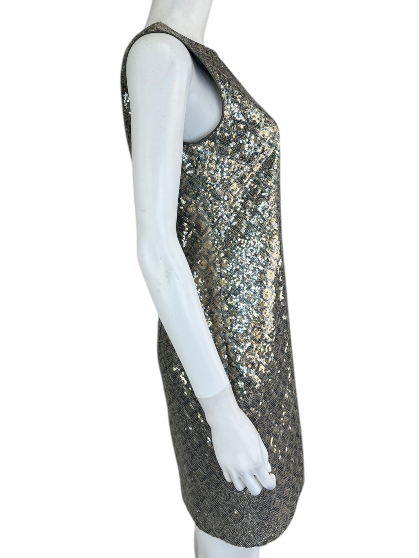 BANANA REPUBLIC Silver and Gold Sequin Dress Size 4