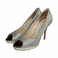 JIMMY CHOO Silver Glitter LUNA Pumps Size 38