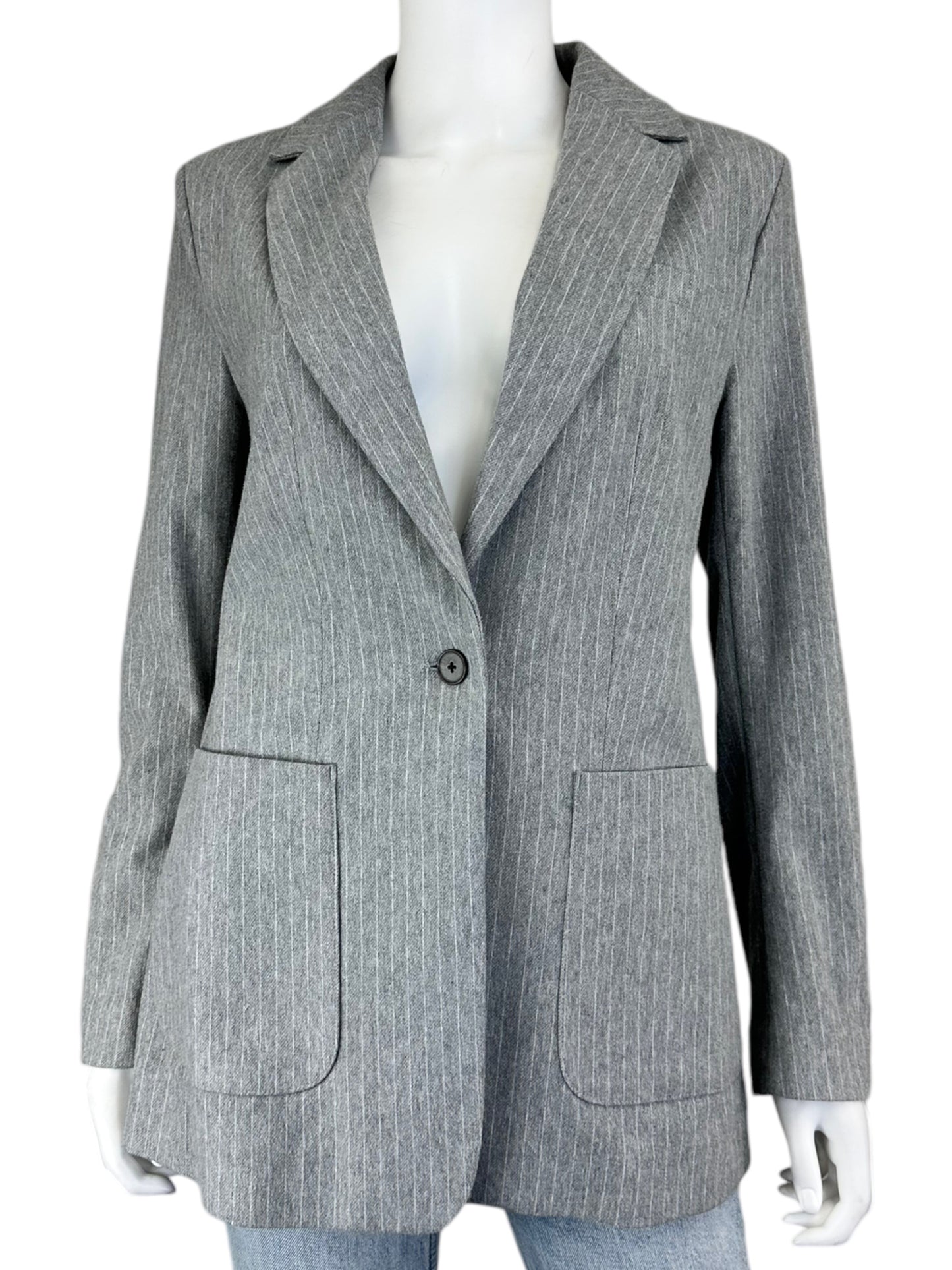 BANANA REPUBLIC Gray Pinstripe Blazer Size 6