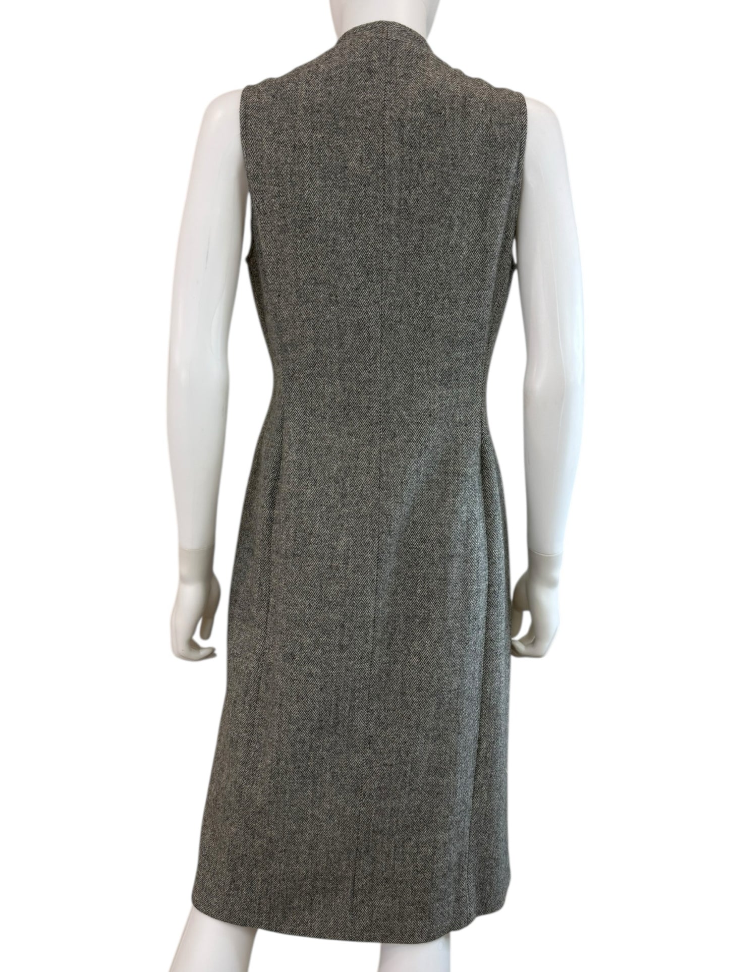 Calvin Klein Gray Herringbone Midi Dress Size 6