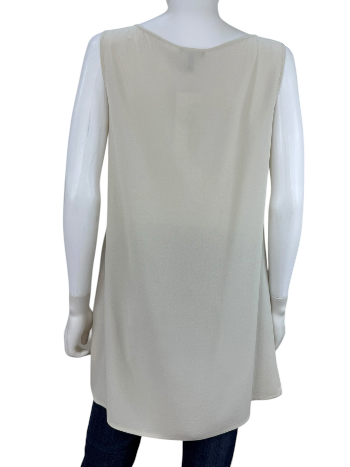 EILEEN FISHER Cream 100% Silk Tunic Size S