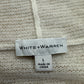 WHITE + WARREN Ivory 100% Cashmere Sweater Cardigan Size L