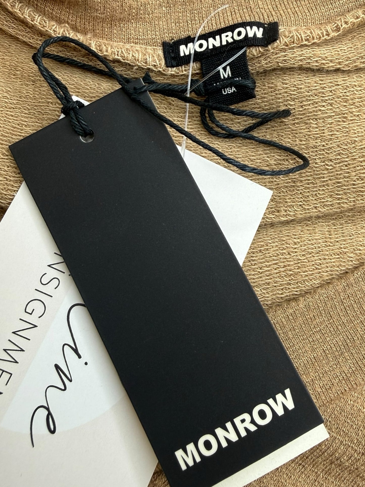 Monrow NWT Brown Jersey Mini Dress Size M