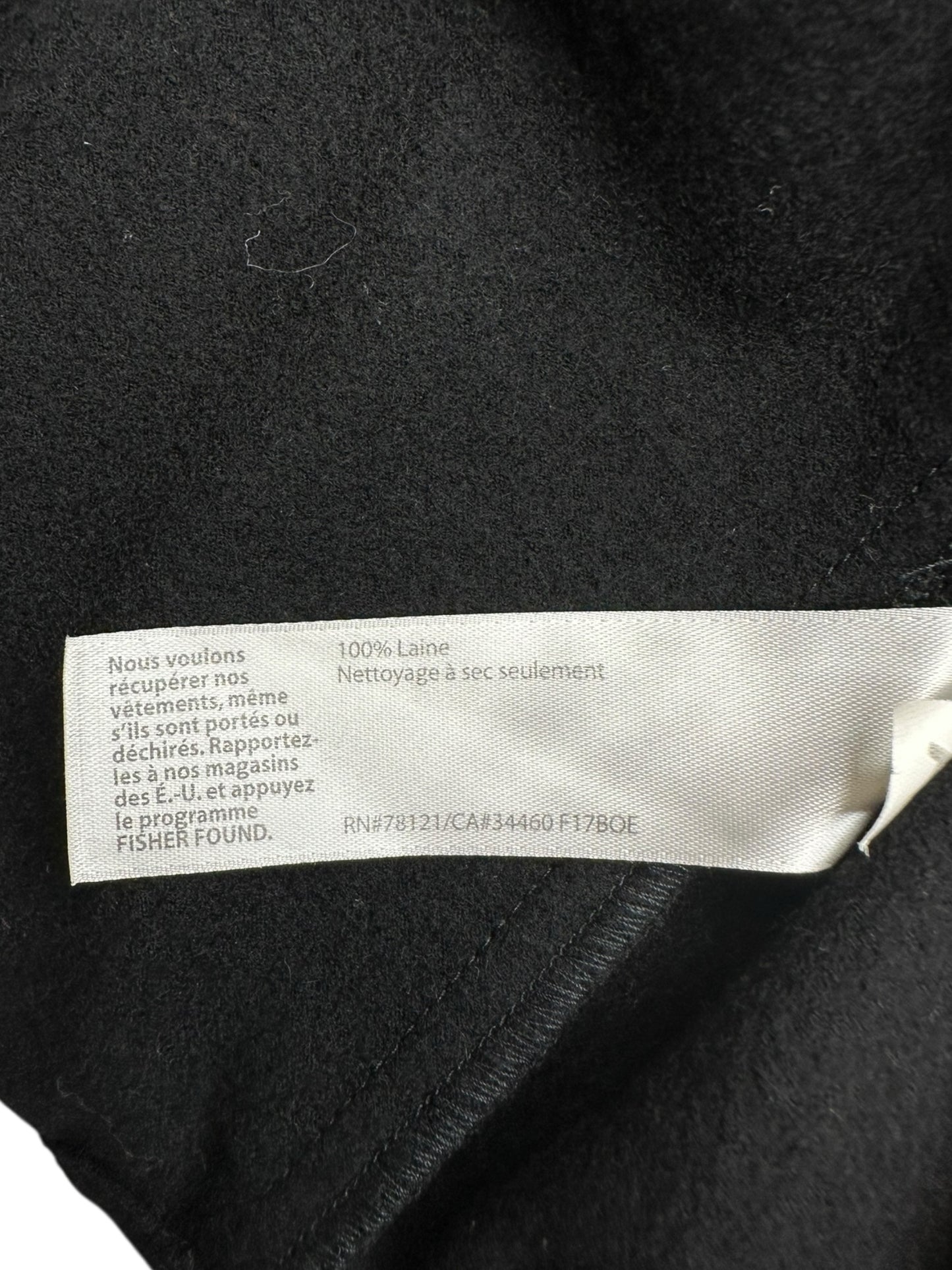 EILEEN FISHER Black 100% Wool Midi Dress Size L