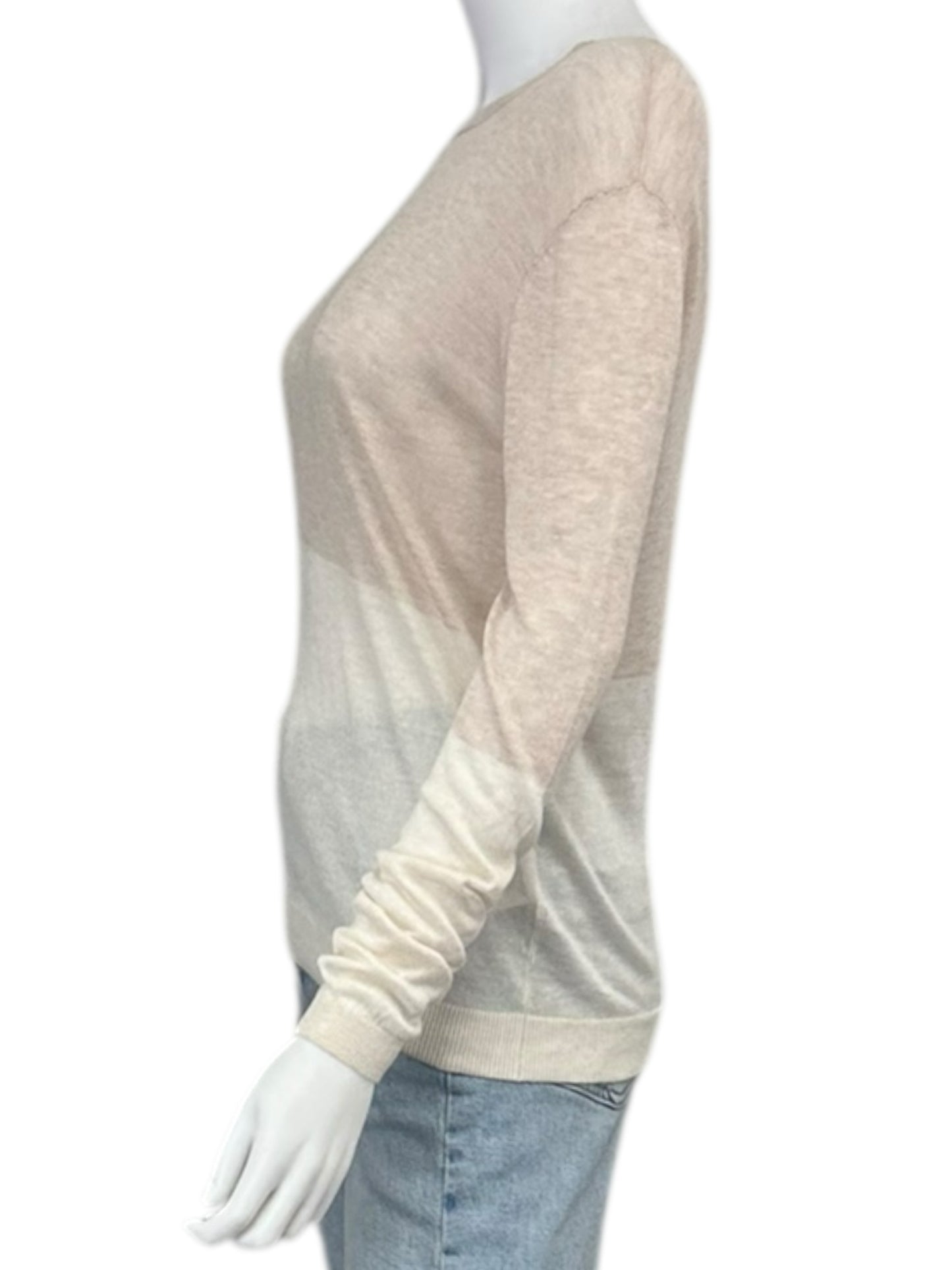 one grey day Tan and Cream Blocked Sweater NWT Size S