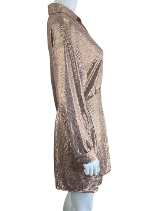 SELF CONTRAST NWT Rose Gold Mini Dress Size L
