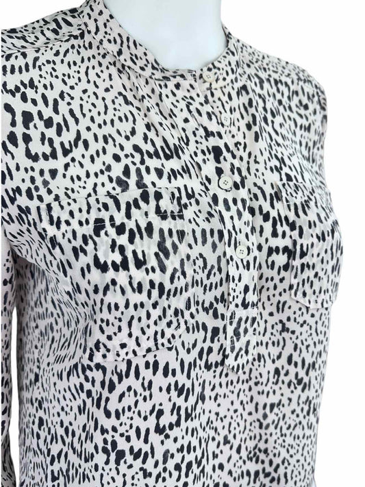 Rebecca Taylor 100% Silk Leopard Print Top Size 0