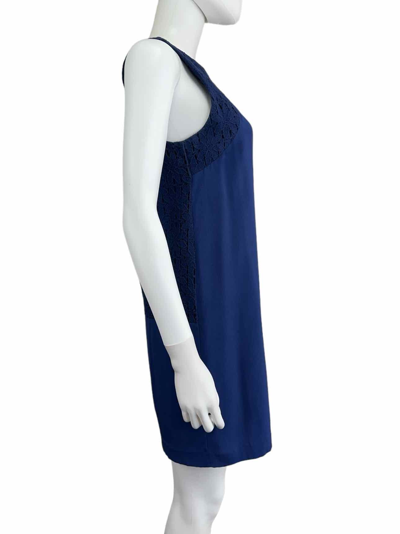 tibi Blue Silk Crochet Mini Dress Size 4