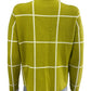 TAHARI Chartreuse Check Mock Neck Sweater Size M
