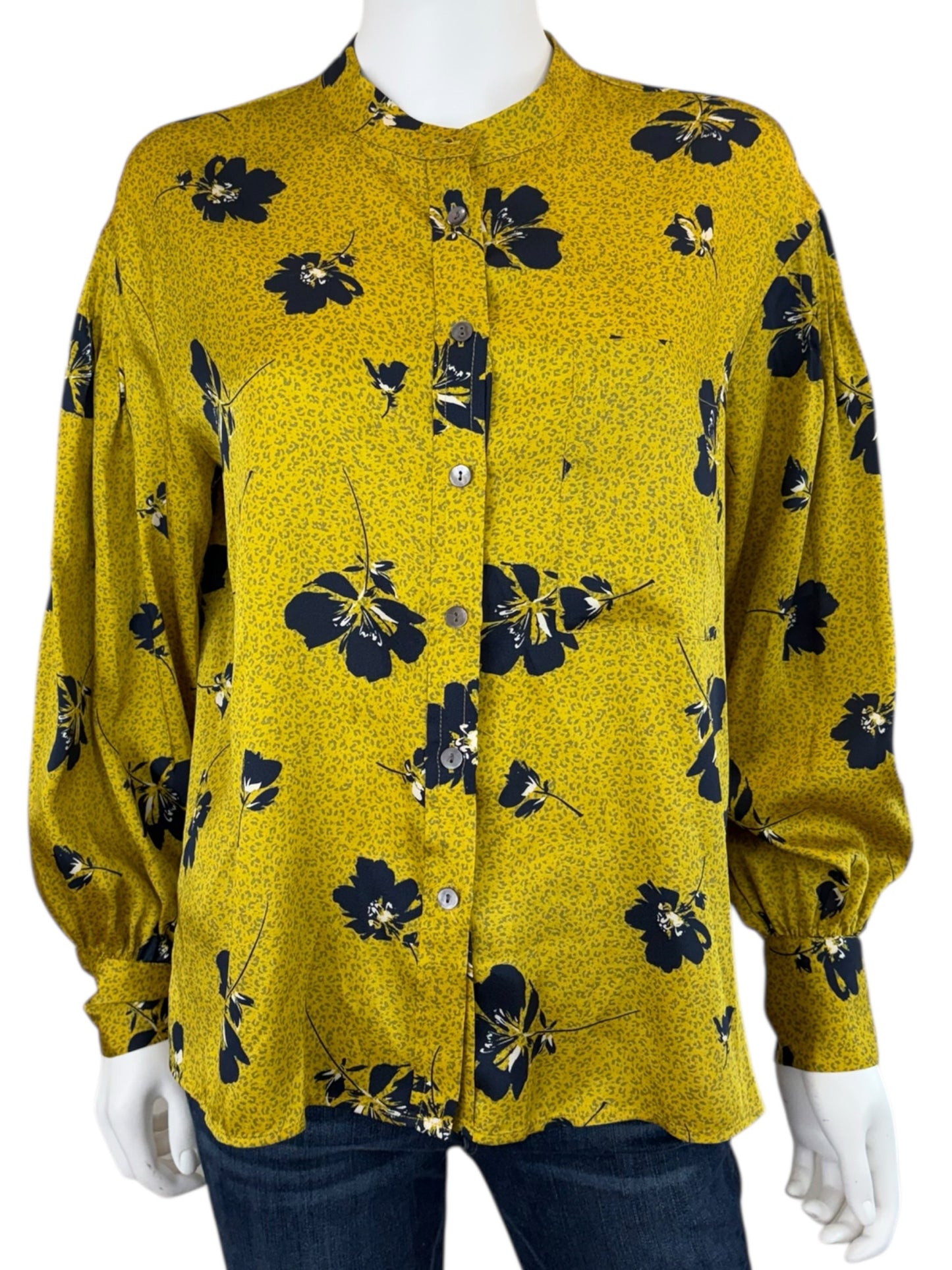 Rebecca Minkoff Floral Print Nellie Button Down Shirt Size S