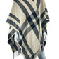 BANANA REPUBLIC Beige Checkered Poncho/Shawl Size O/S