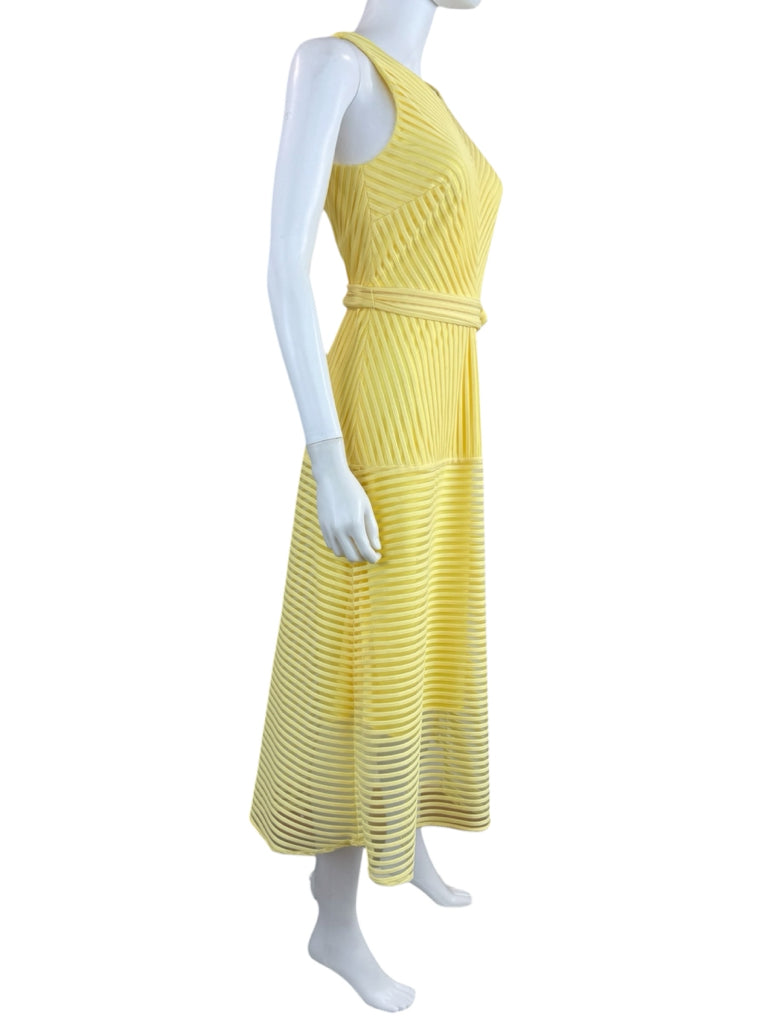 ANTONIO MELANI NWT Yellow Mesh Striped Enid Dress Size 2