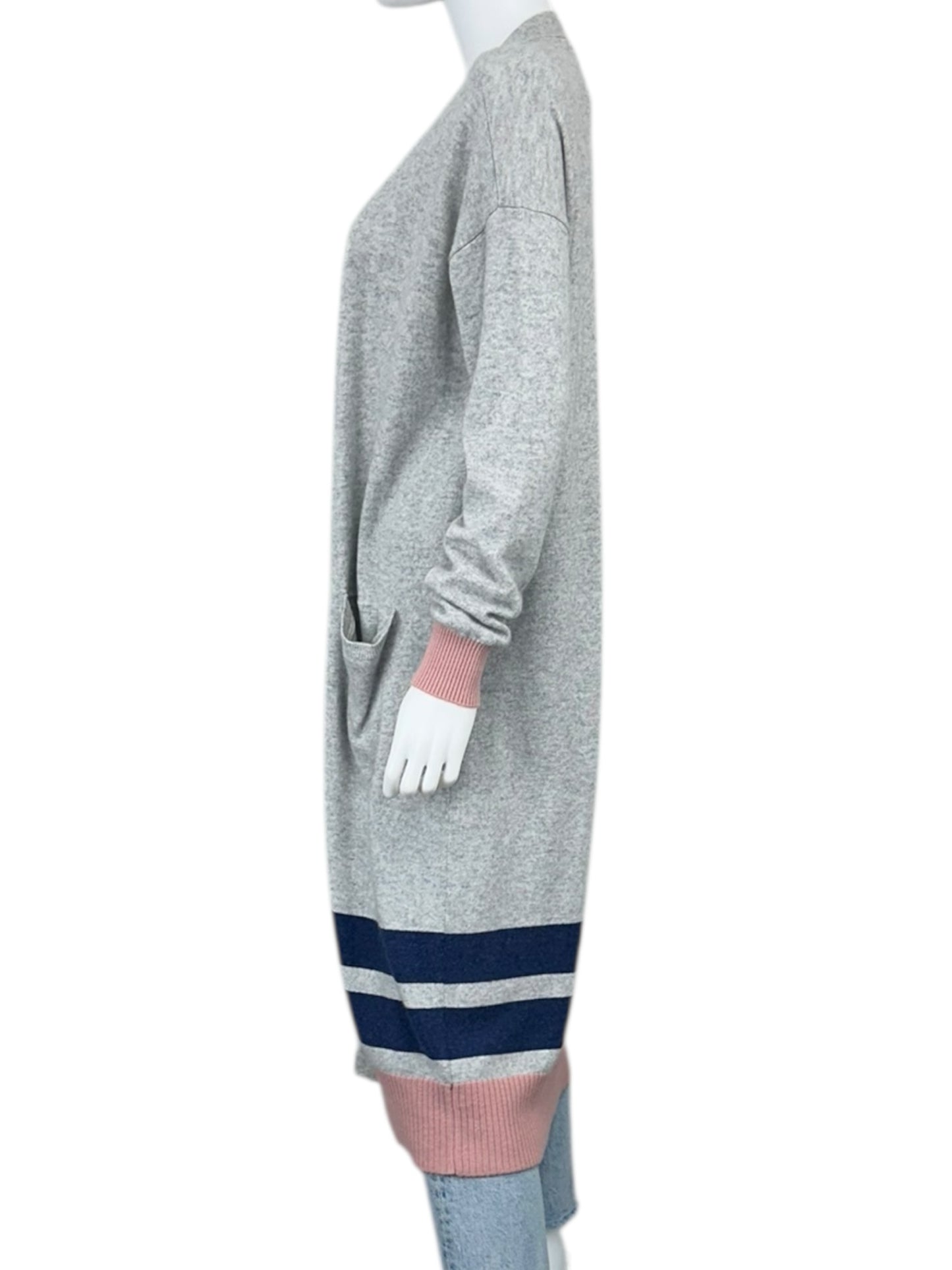 one grey day Gray 100% Cashmere Duster Cardigan Size S