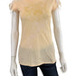 Johnny Was Peach 100% Cotto Embroidered Knit Top Size S