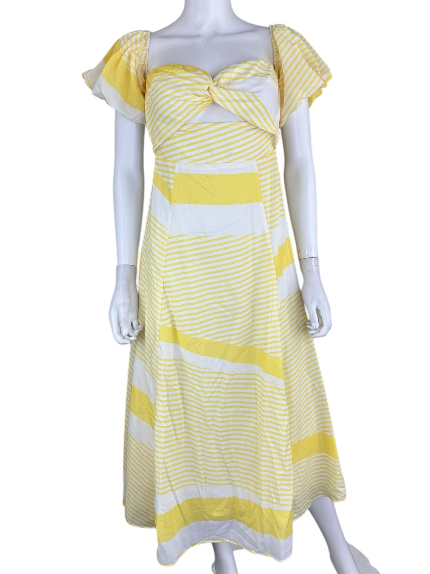 All About May NWT Yellow Puff Sleeve Maxi Dress Size 6
