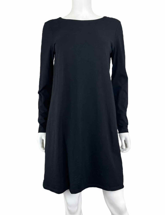 EILEEN FISHER Black Stretch Knit Mini Dress Size XS