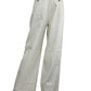 Tory Burch Cream Twill High Waisted Wide Leg Pants Size 6