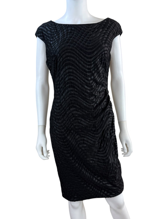 Cartise NWT Black Textured Wavy Sheath Dress Size 8