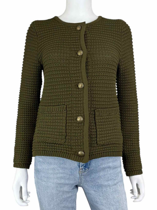 Talbots Olive Sweater Cardigan Size S