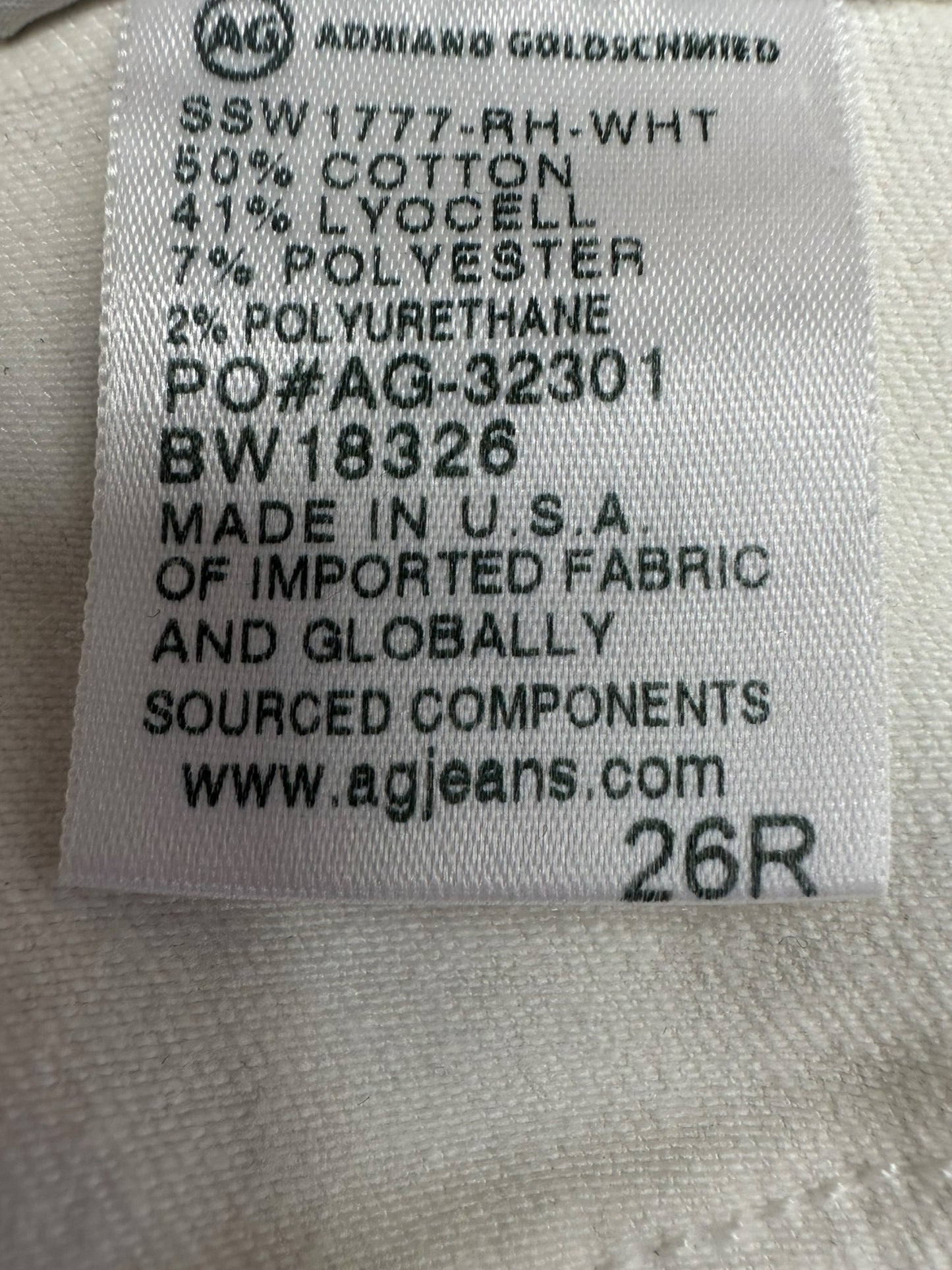Adriano Goldschmied White Skinny Ankle Jeans Size 26