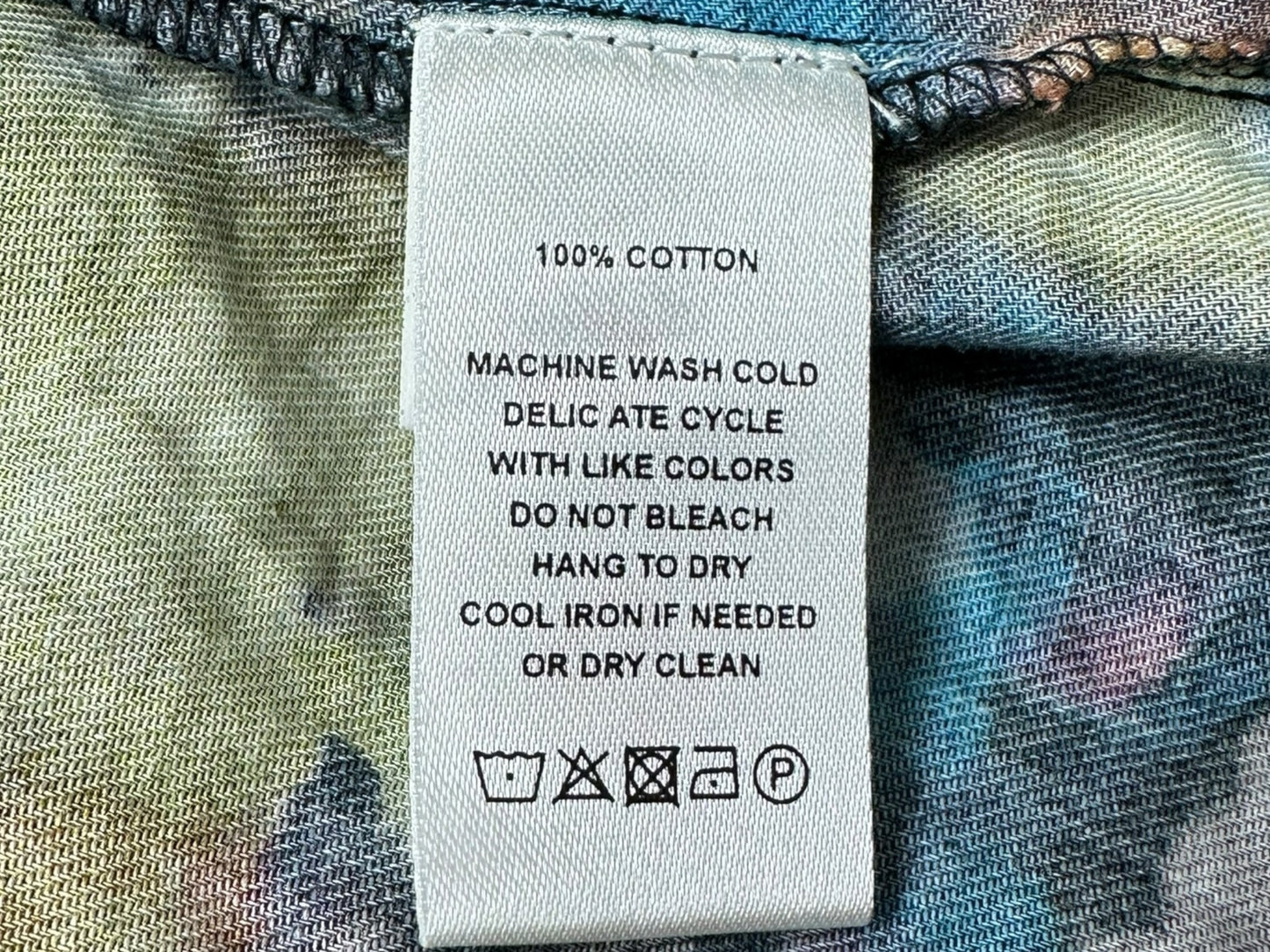 LILLA P 100% Cotton Watercolor Button-Down Shirt Size S