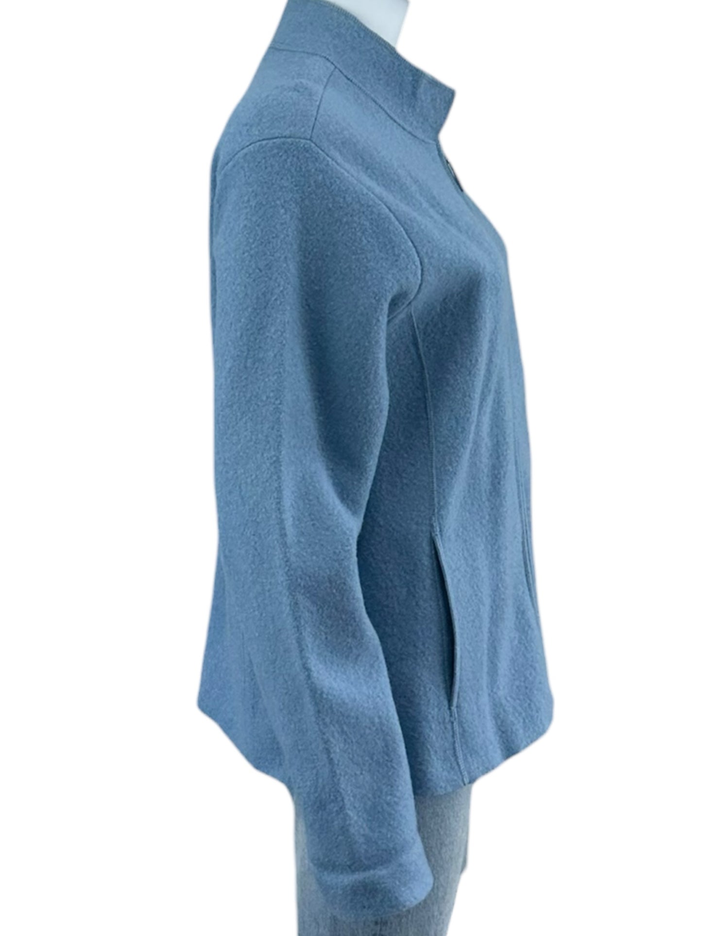 EILEEN FISHER Blue 100% Boucle Wool Jacket Size M