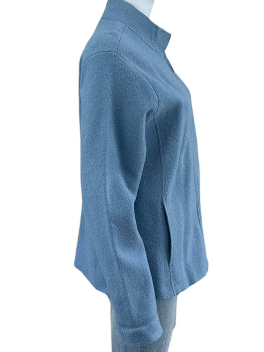 EILEEN FISHER Blue 100% Boucle Wool Jacket Size M