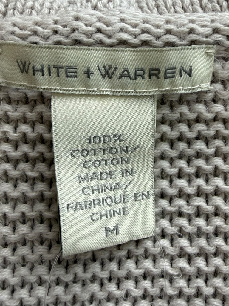 WHITE + WARREN Beige 100% Cotton Hooded Sweatr Size M