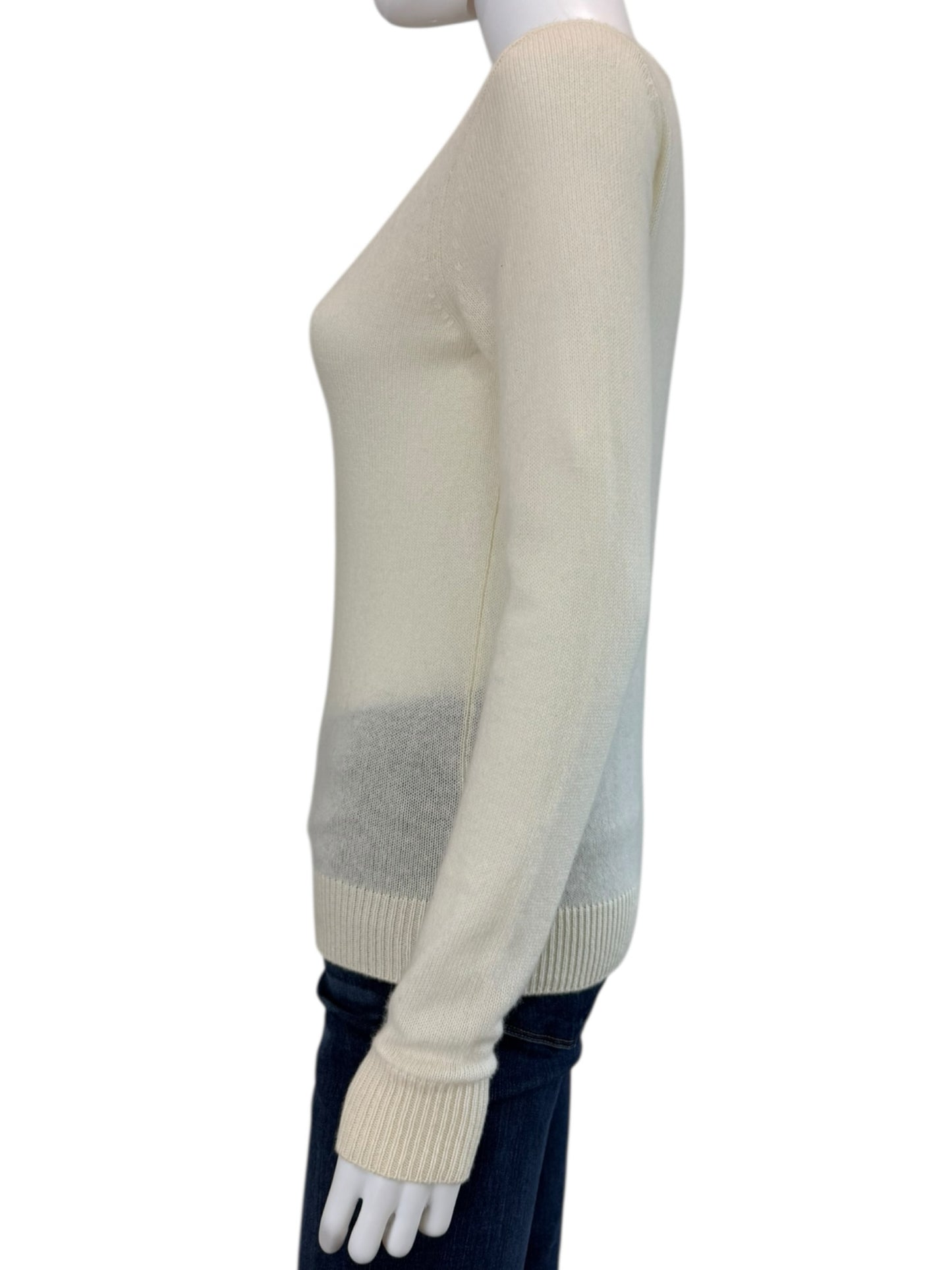 Theory Ivory 100% Cashmere Sweater Size S