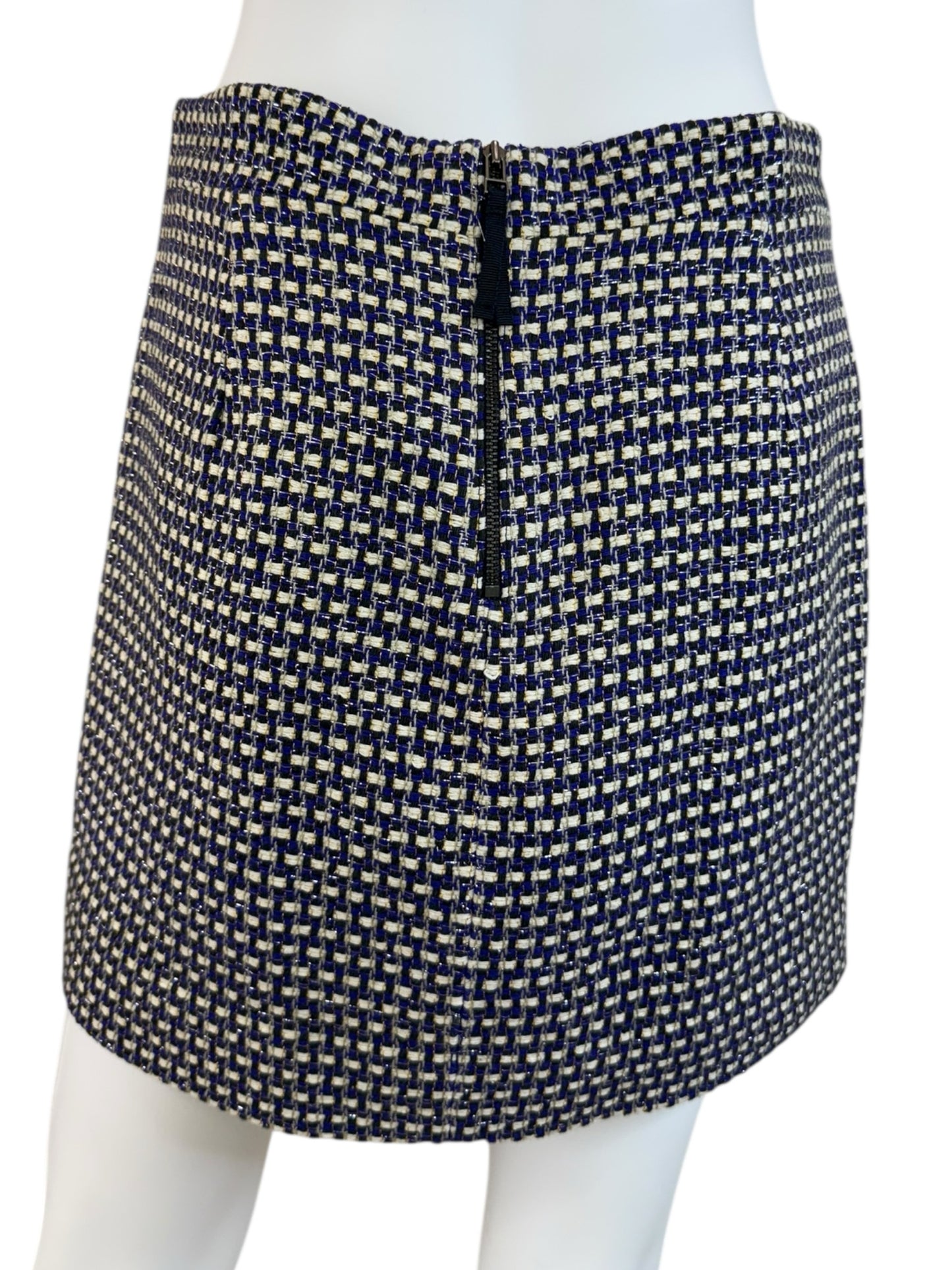 J. Crew Blue Tweed Mini Skirt Size 2