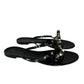 VALENTINO Black Rockstud Rubber Slipper Size 38