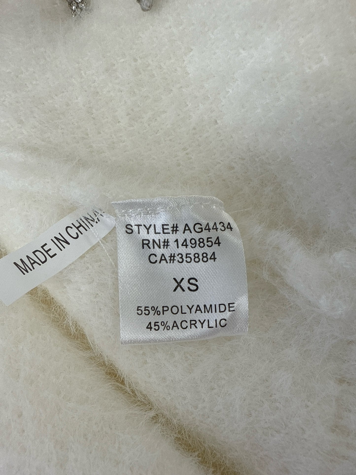 Sadie & Sage NWT White Porcelain Rhinestone Bow Cardigan Size XS