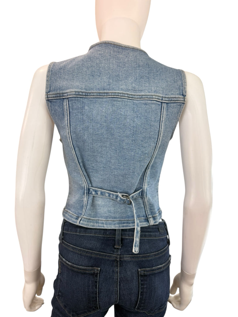 HIDDEN NWT Blue Fitted Denim Vest Size S
