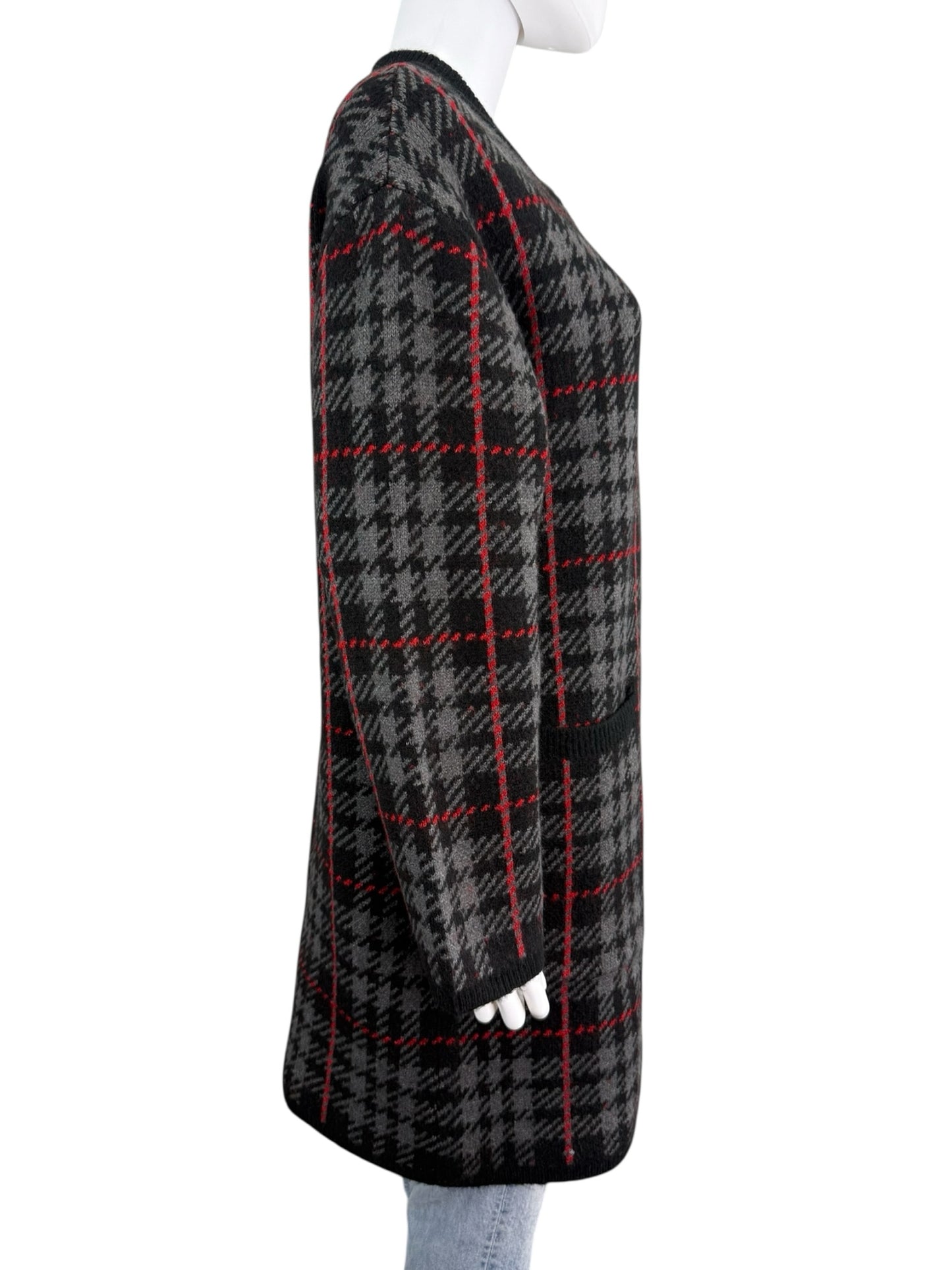SANCTUARY NWT Black Plaid Knit Jacket Size S