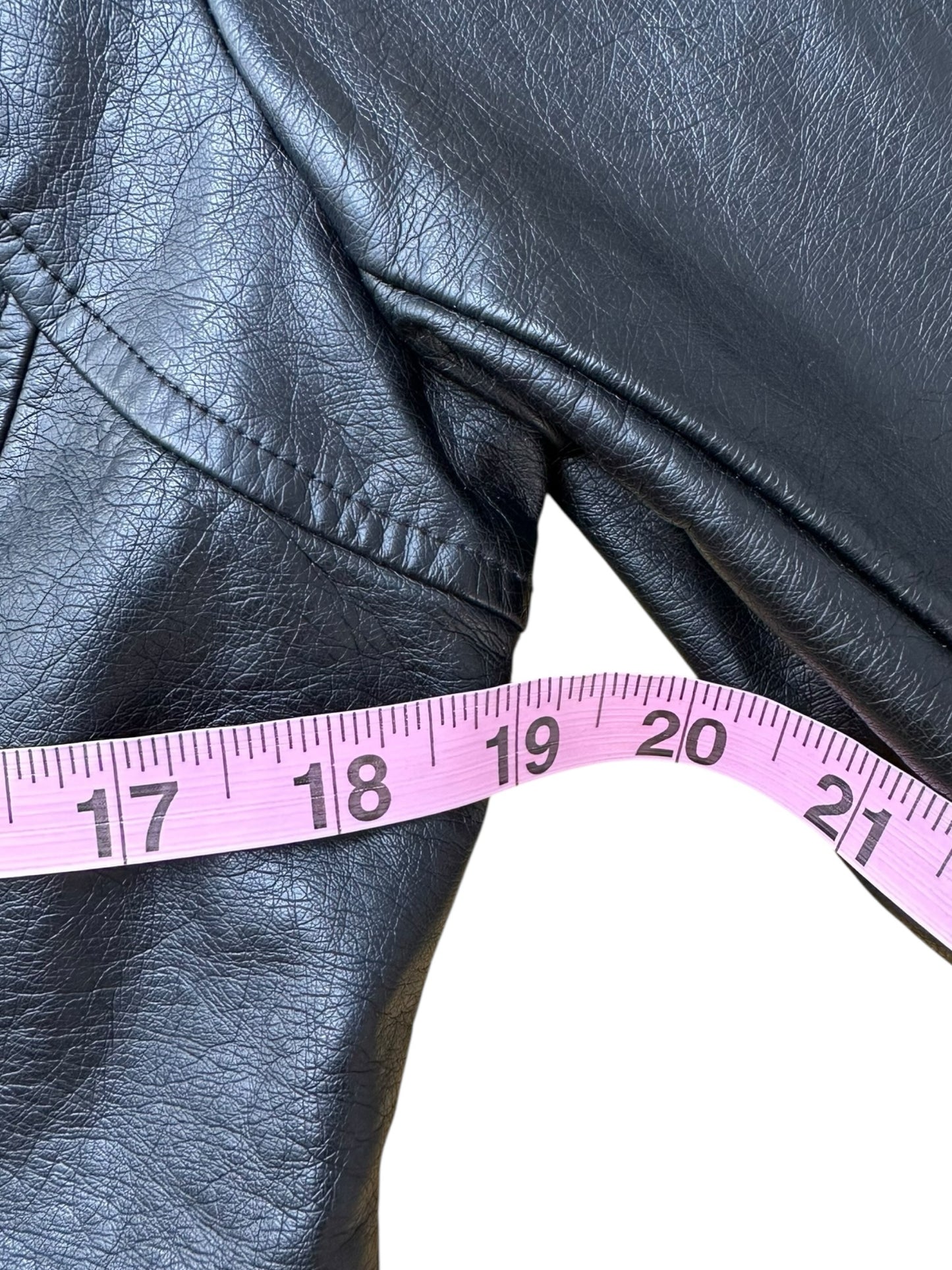 MAX STUDIO NWT Black Vegan Leather Moto Jacket Size M