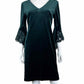 TAHARI Green Velvet Midi Cocktail Dress Size 4