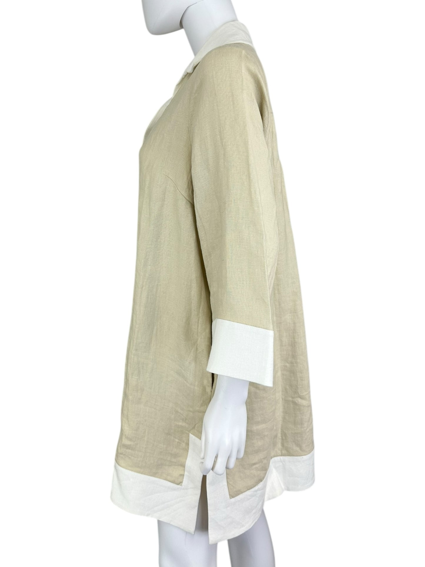 TUCKERNUCK NWT Tan Linen Shirt Dress Size L
