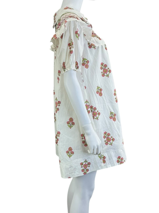 Karlie White Floral Multi Colored Casual Dress Size S