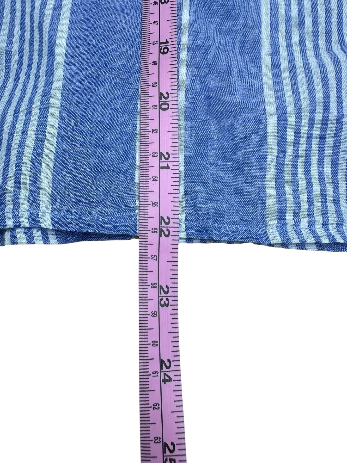 velvet BY GRAHAM & SPENCER Blue Striped Blouse Size S