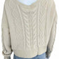 cabi Cream Cable Knit Sweater Size M