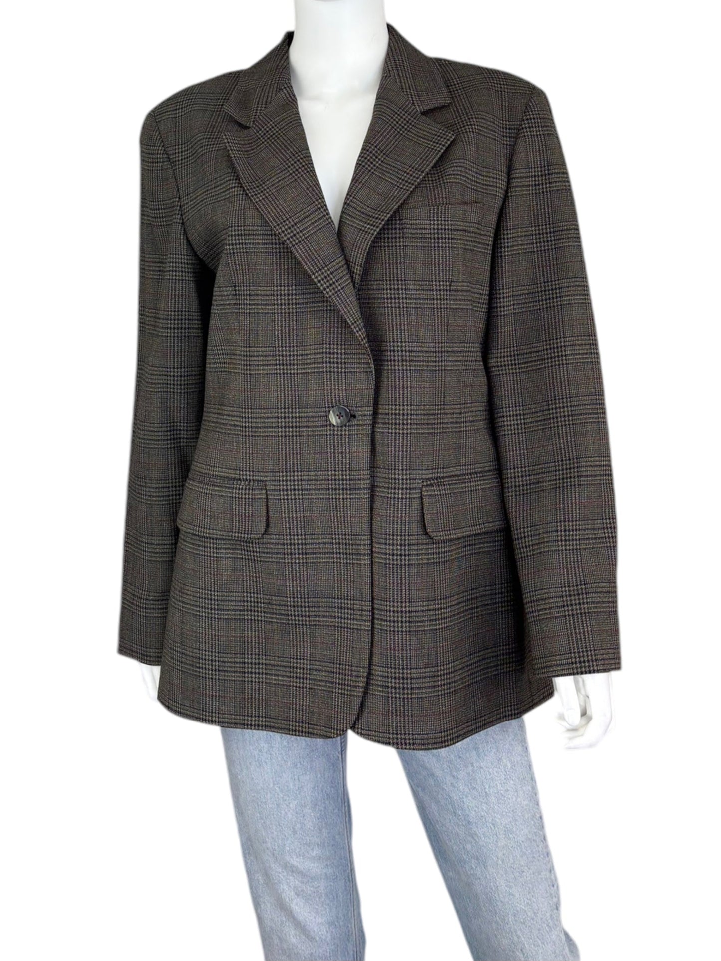 Corbin Collection Grey Plaid  Blazer Size 10