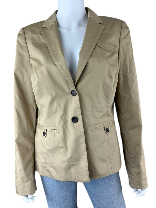 BANANA REPUBLIC NWT Khaki 100% Cotton Blazer Size 14