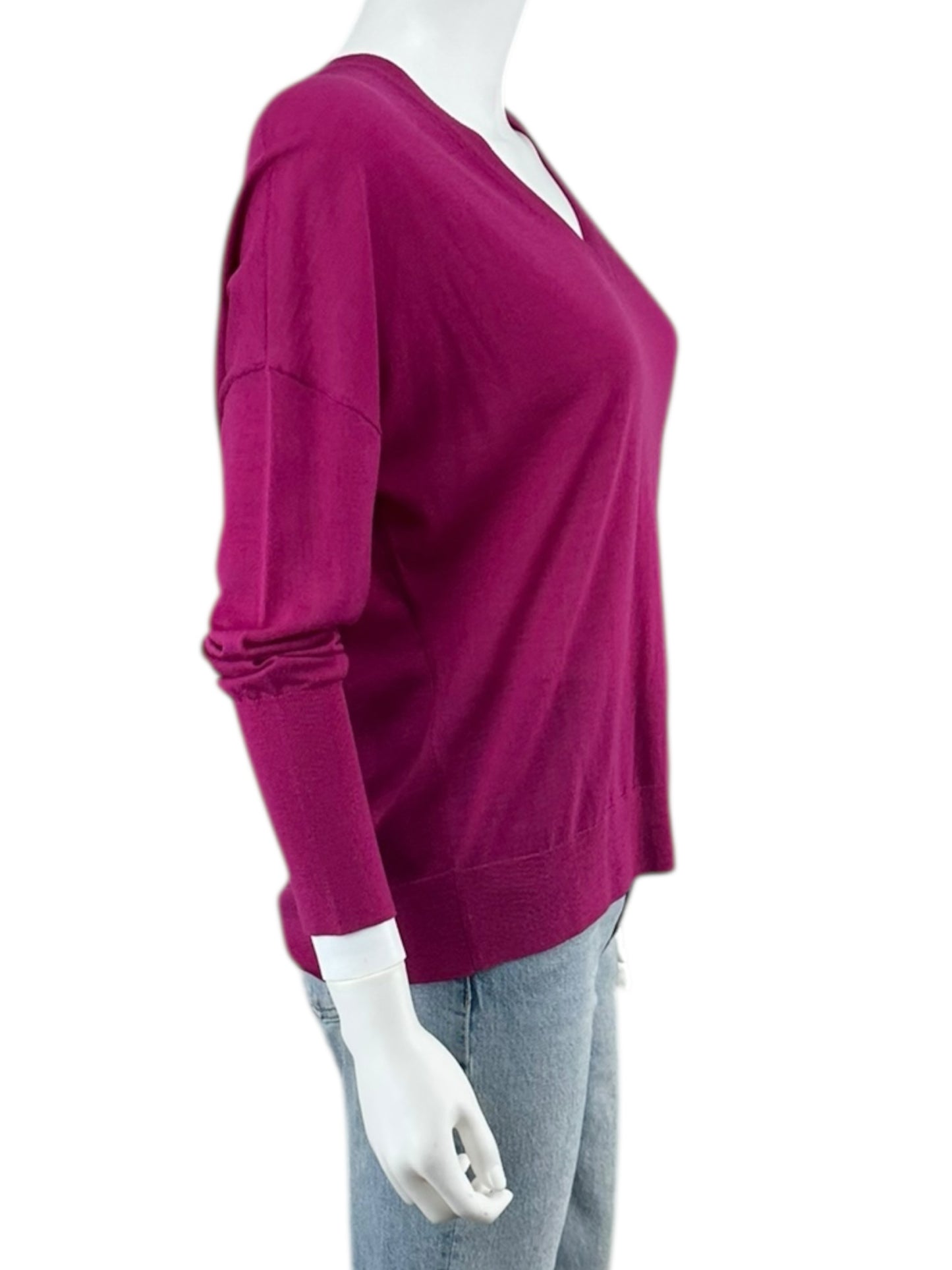 Gerard Deral Magenta 100% Wool V-neck Sweater Size 2