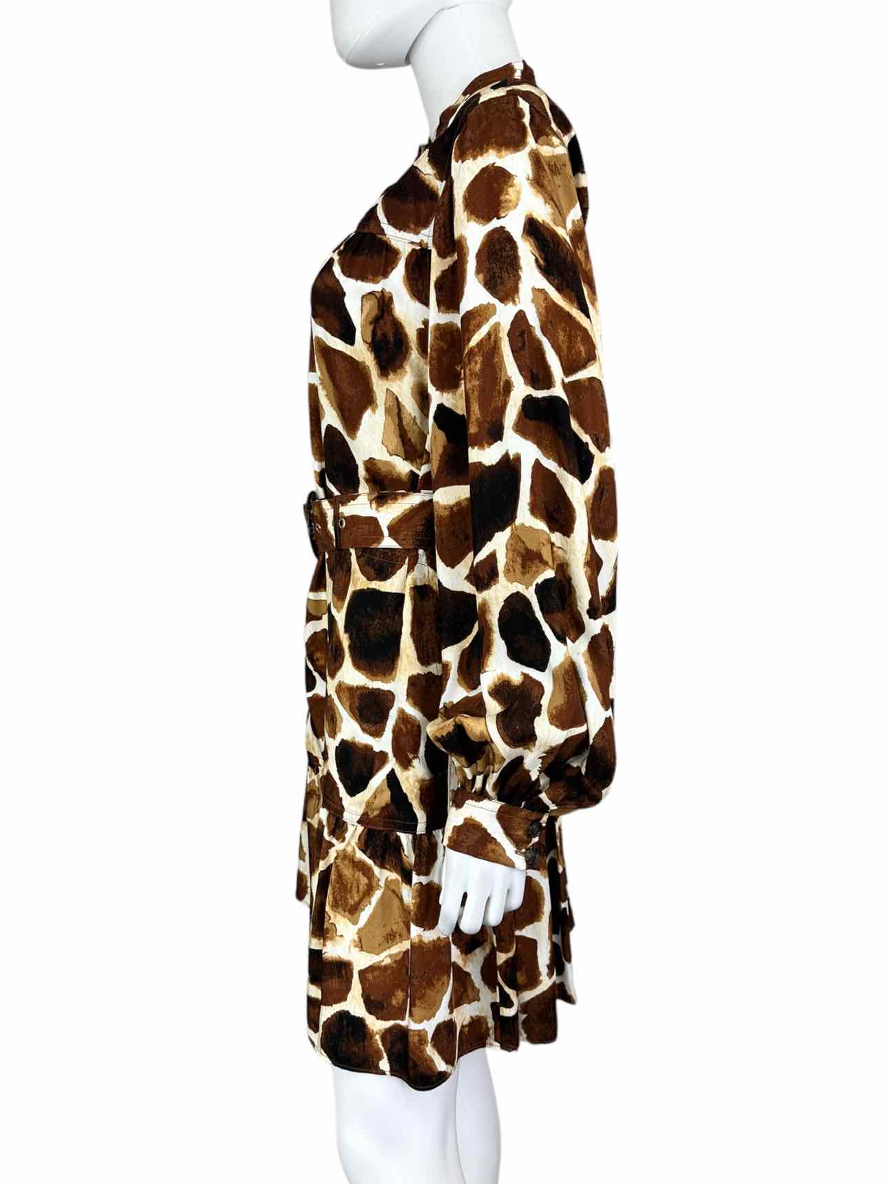 BANANA REPUBLIC Brown Giraffe Print Dress Size S