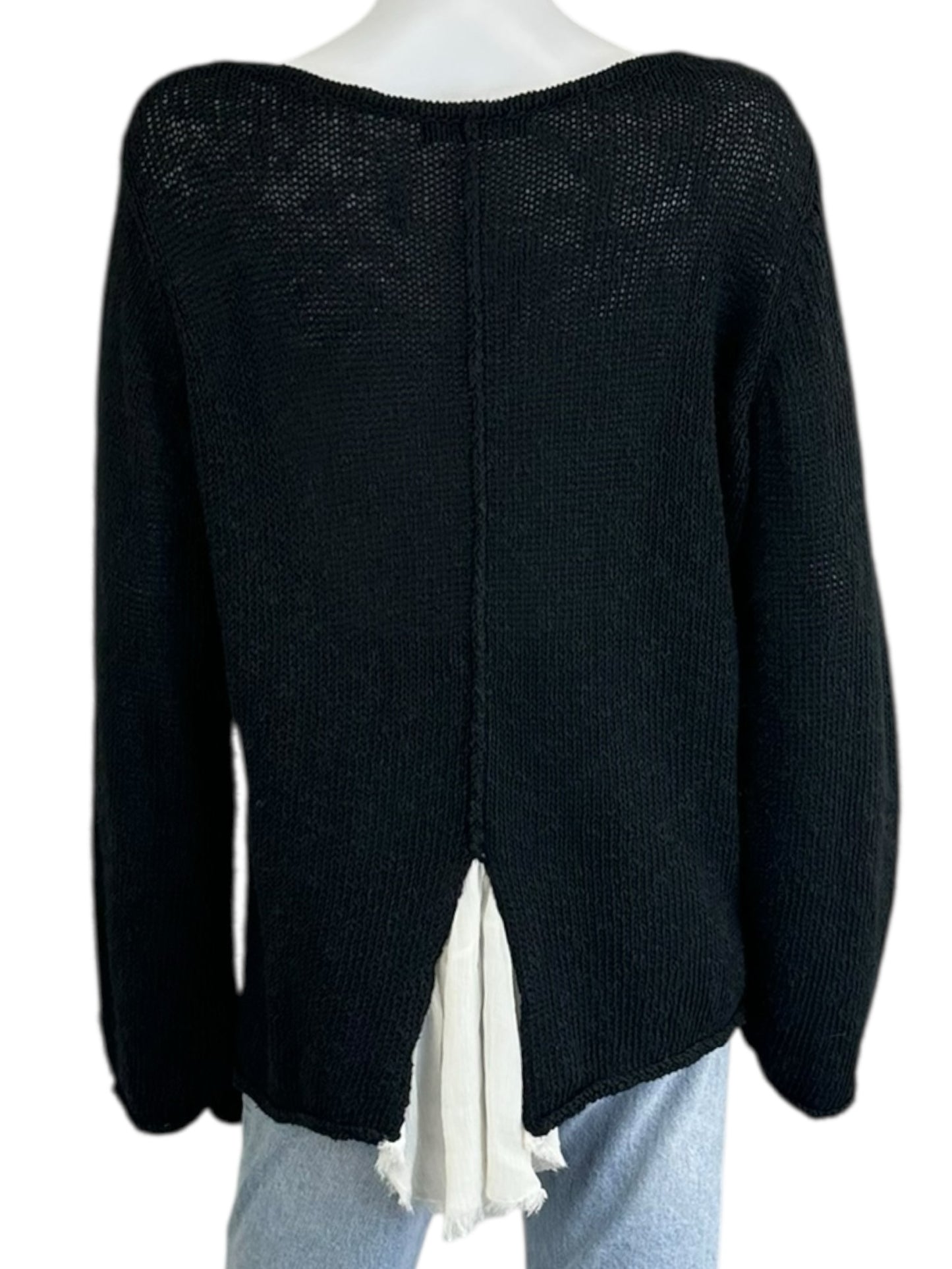 bryn walker Black Linen Blend Sweater Size M