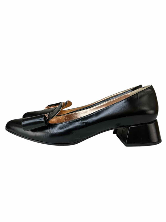 MaxMara Black Leather Loafers Size 39 PRIME Loafers