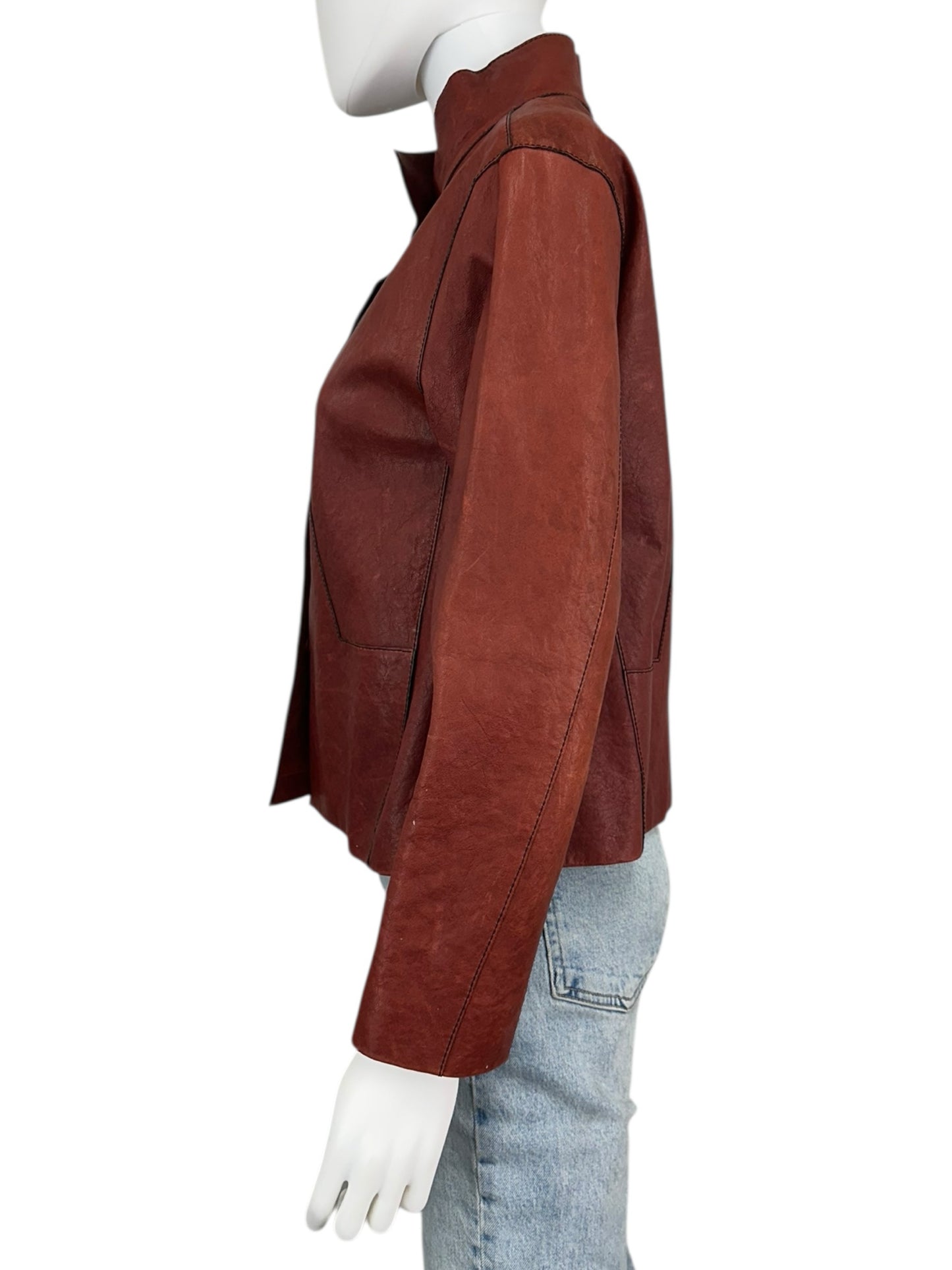 LAFAYETTE 148 NEW YORK Maroon Jacket - Leather Size S